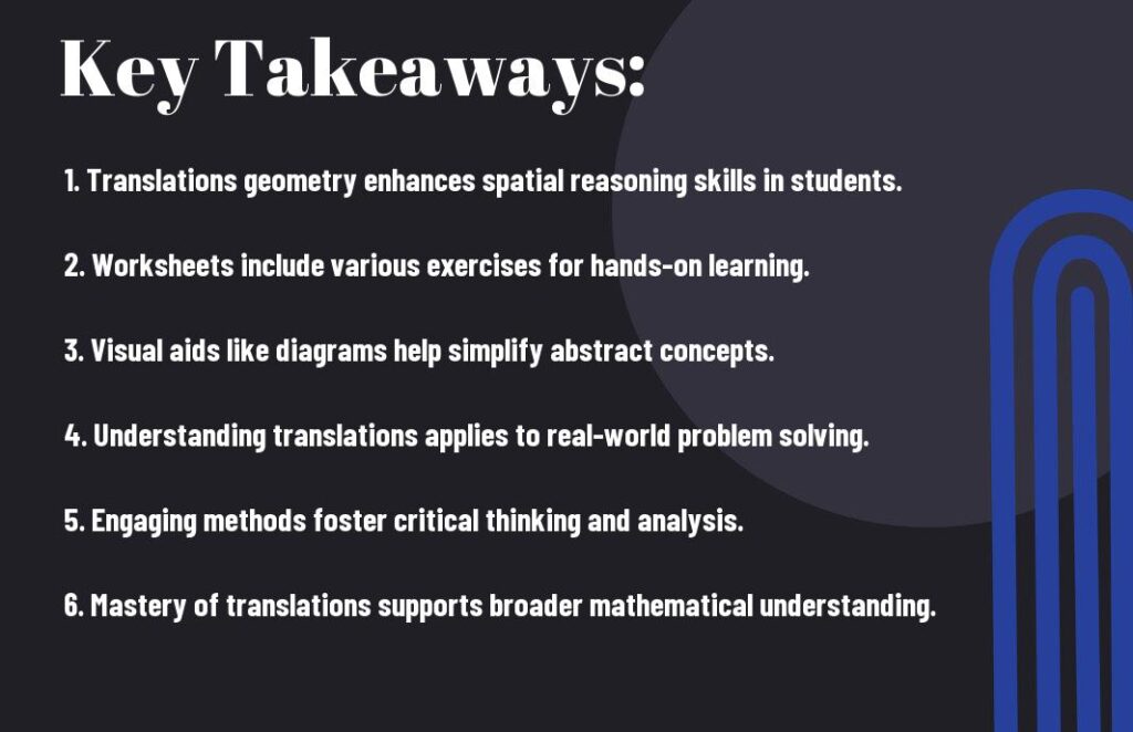 Mastering Geometric Translations: A Guide Using Translations Geometry Worksheets